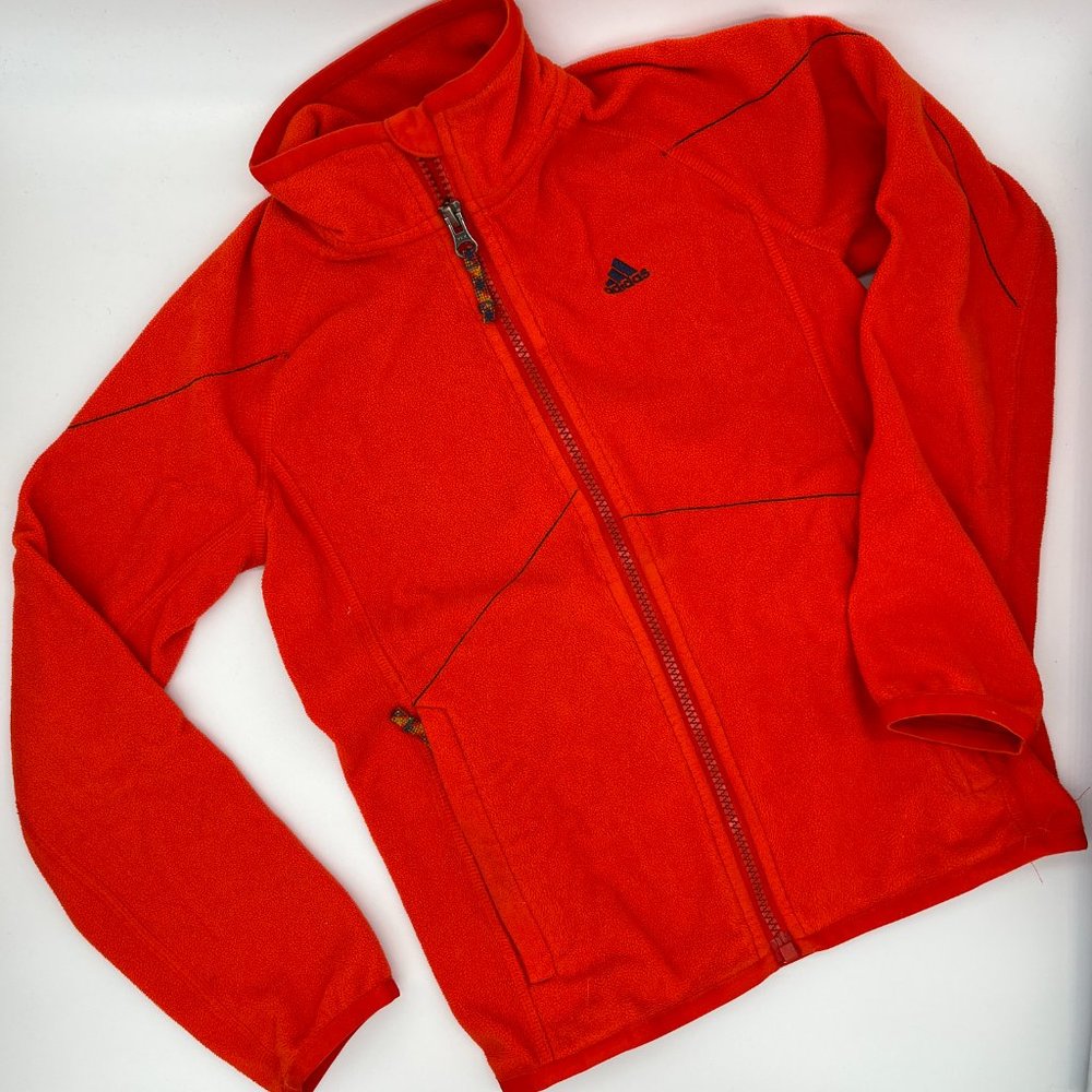 Adidas boys fleece zip up - orange size 7/8